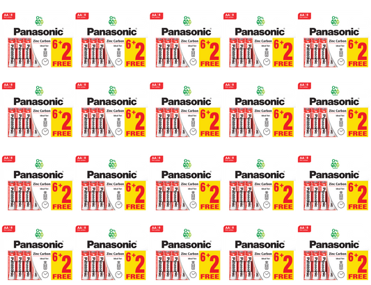 20 x Panasonic Batteries Aa 6+2 Free 8 Pack