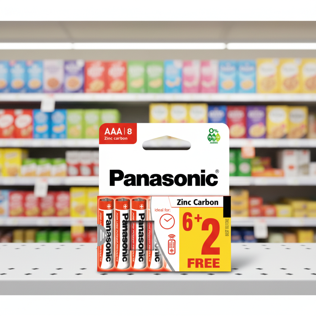 20 x Panasonic Batteries Aaa 6+2 Free 8 Pack