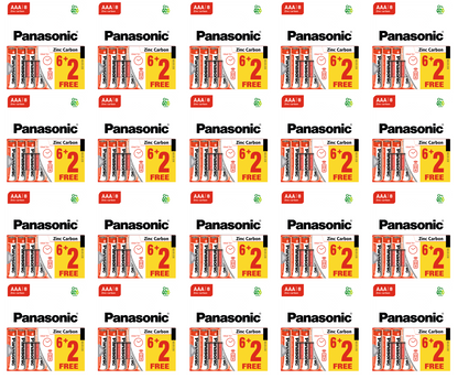 20 x Panasonic Batteries Aaa 6+2 Free 8 Pack