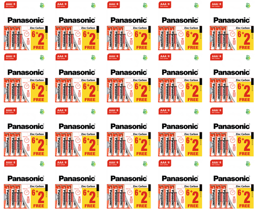20 x Panasonic Batteries Aaa 6+2 Free 8 Pack