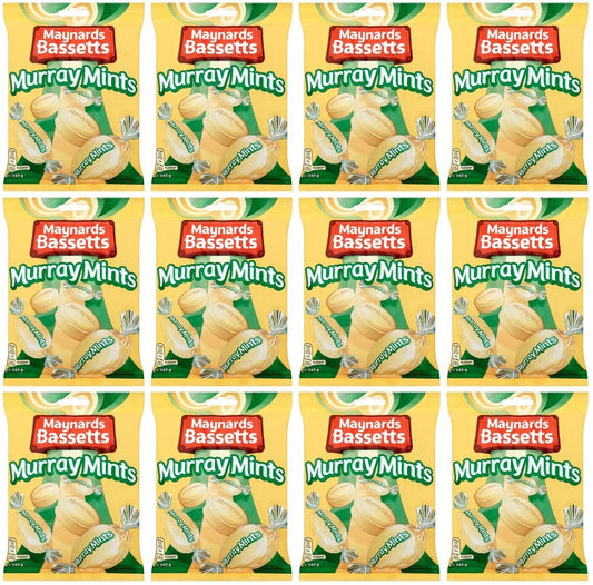 12 x Maynards Bassetts Murray Mints Sweets Bag 193G