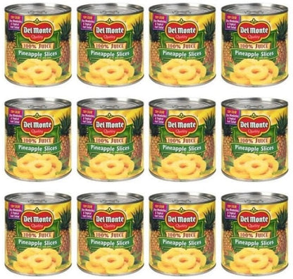 12 x Del Monte Pineapple Slices In Juice 220G