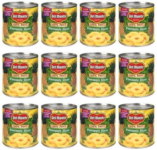 12 x Del Monte Pineapple Slices In Juice 220G