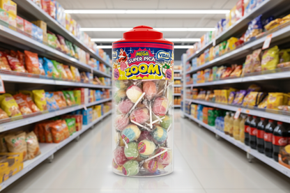 50 x Zoom Mega Sour Bubblegum Lolly