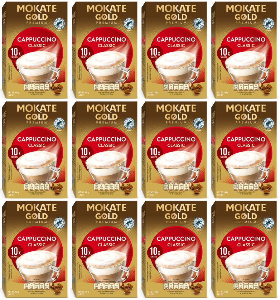 12 x Mokate Gold Premium Cappuccino Classic - 140GM
