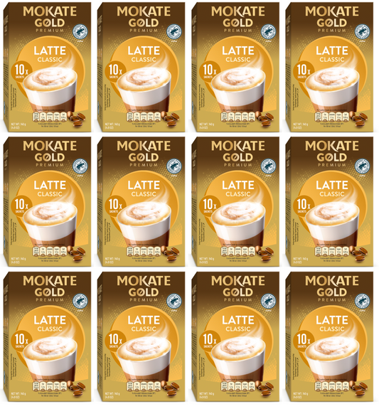 12 x Mokate Gold Latte 10 Sachets  - 140GM
