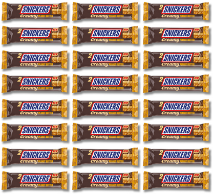 24 X Snickers Creamy Peanut Nut Butter Choc Duo Bar 36.5Gm