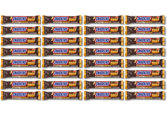 32 X Snickers Creamy Peanut Nut Butter Choc Trio Bar 54.75Gm