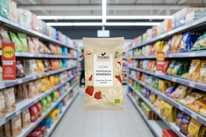 8 x Foodin Org Raw White Chocolate Strawberry - 50g