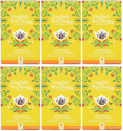 6 x English Tea Shop Lemongrass Citrus & Ginger - 20Bags