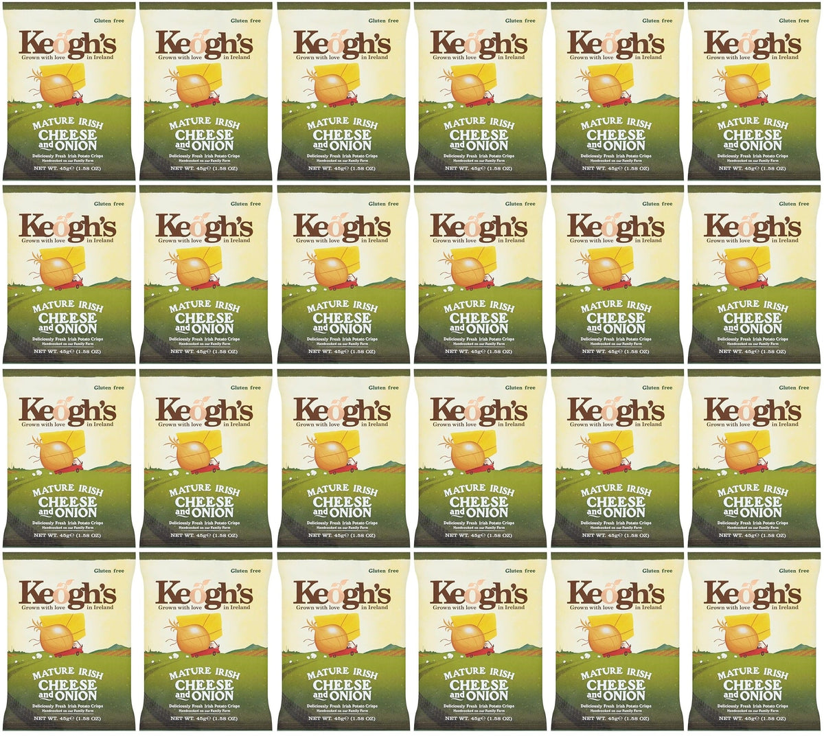 24 x Keogh's Mature Irish Cheese And Onion 45G
