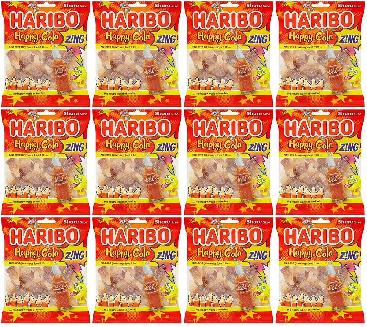 12 x Haribo Happy Cola Zing - 140GM