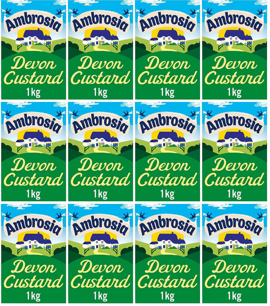 12 x Ambrosia Devon Custard  - 1KG