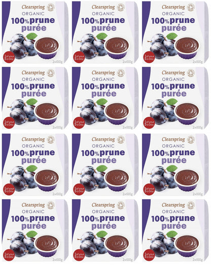 12 x Clearspring Org 100% Prune Puree - 200g
