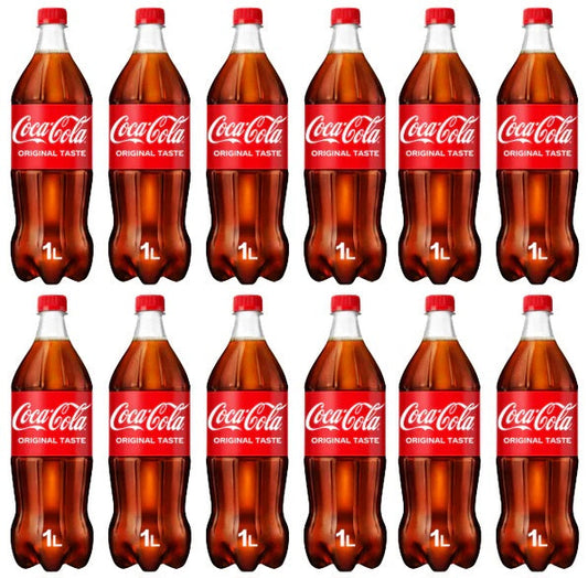 12 x Coca Cola Bottle (Coke) 1 Ltr