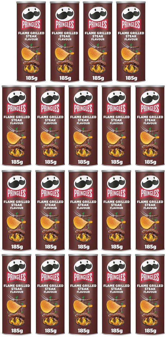 19 x Pringles Flame Grilled Steak  - 185GM