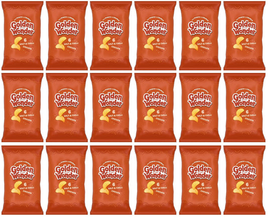 18 x Golden Wonder Salt & Chilli Chicken 6pk - 6X25GM
