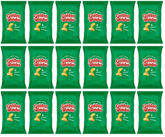 18 x Golden Wonder Cheese & Onion 6pk - 6X25GM