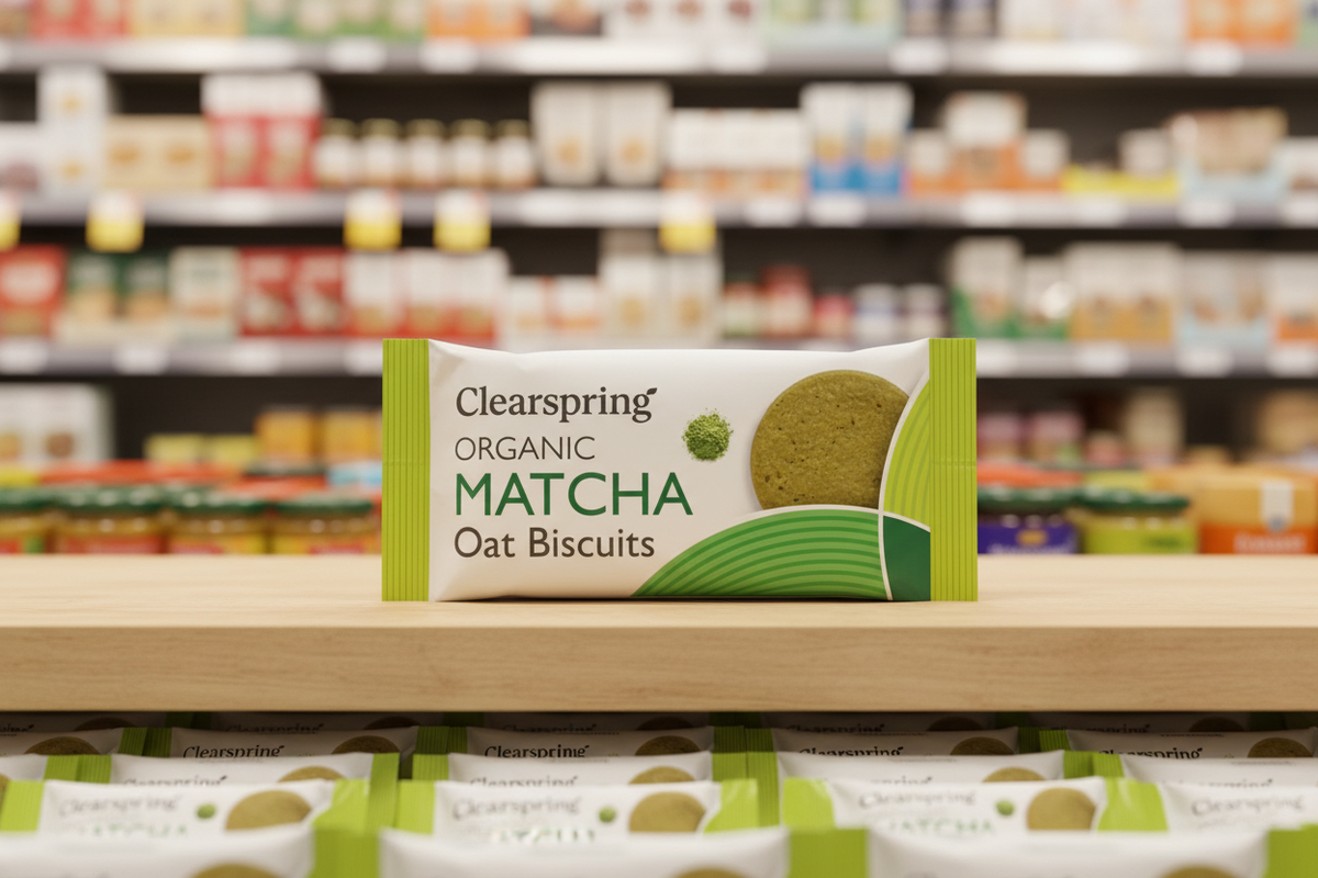 12 x Clearspring Org Oat Biscuits Matcha - 40g