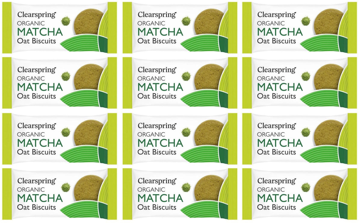12 x Clearspring Org Oat Biscuits Matcha - 40g