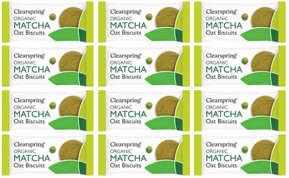 12 x Clearspring Org Oat Biscuits Matcha - 40g