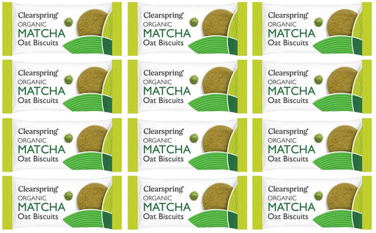 12 x Clearspring Org Oat Biscuits Matcha - 40g