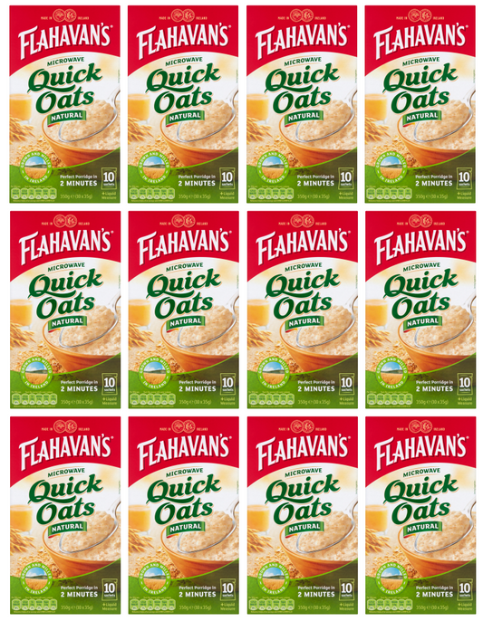 12 x Flahavans Micro.Quick Oat Sachet 10 - 350Gm