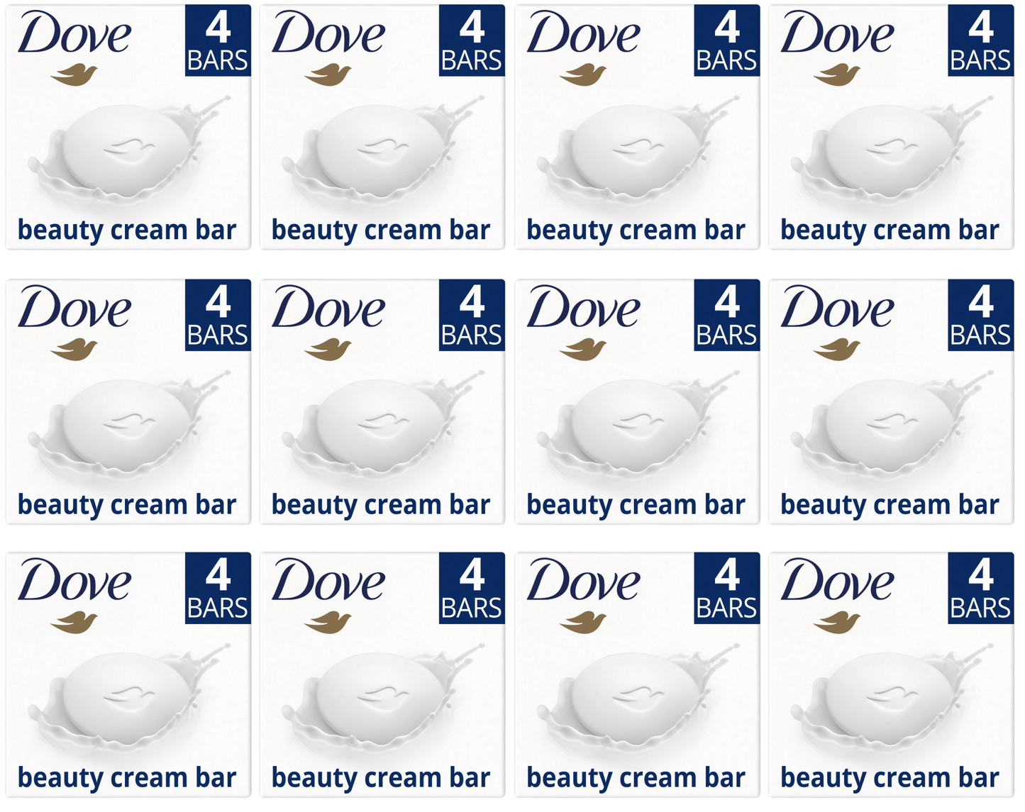 12 x Dove  Beauty Bar Original 4X 90 G