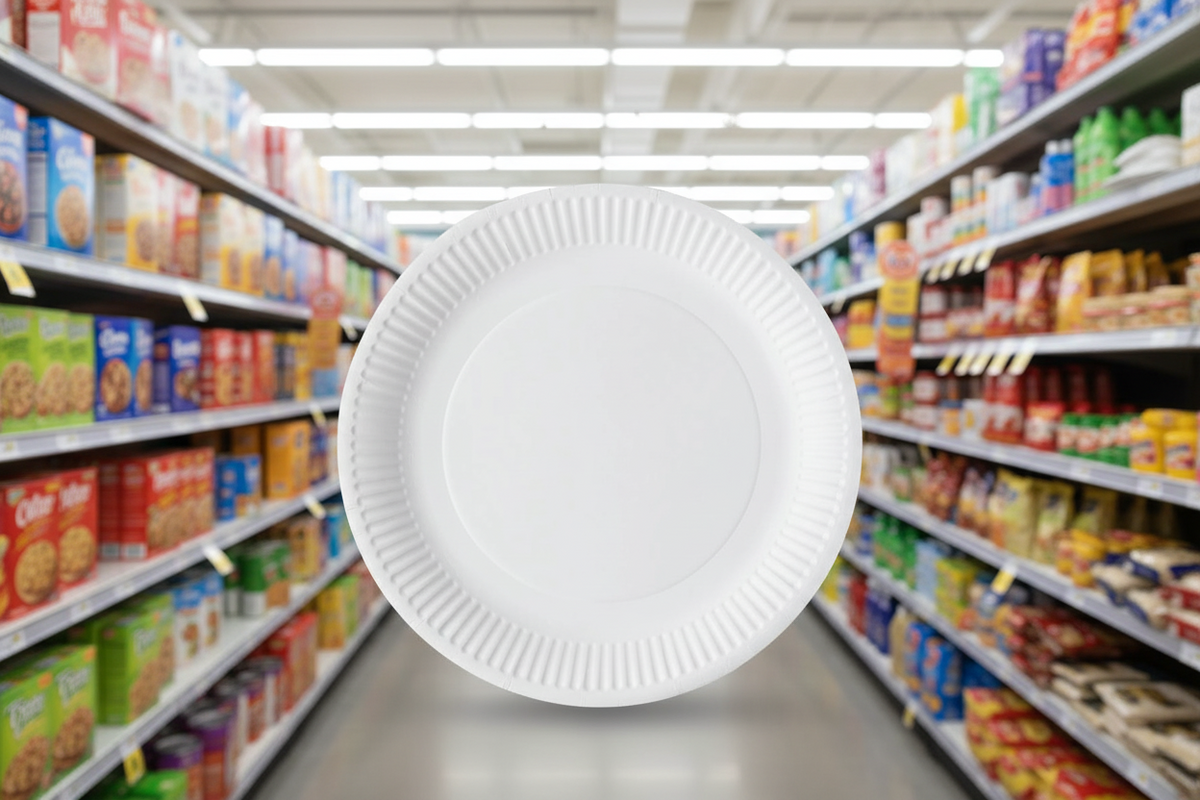 10 x Green Spirit 9 Round Paper Plates 100 Plates