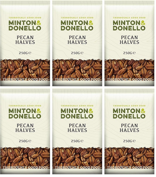6 x Minton & Donello Pecan Halves - 250g
