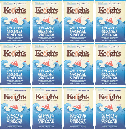 12 x Keoghs Sea Salt & Cider Vinegar Crisps - 125GM