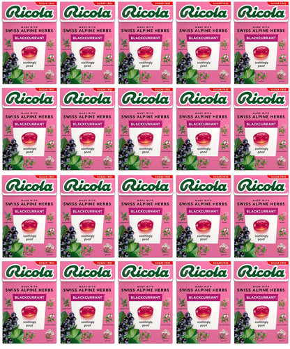20 x Ricola Blackcurrant Box Sugar Free - 45g