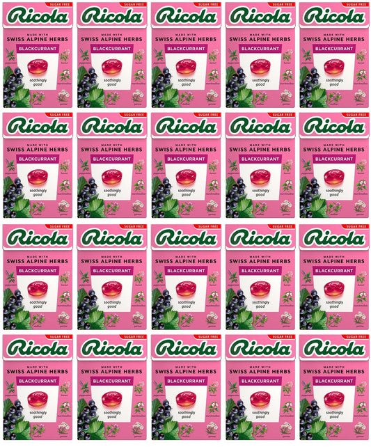 20 x Ricola Blackcurrant Box Sugar Free - 45g