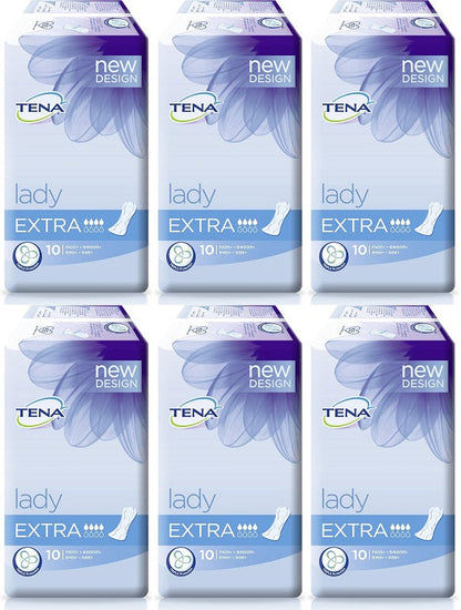 6 x Tena Lady Extra Order 10 Pack