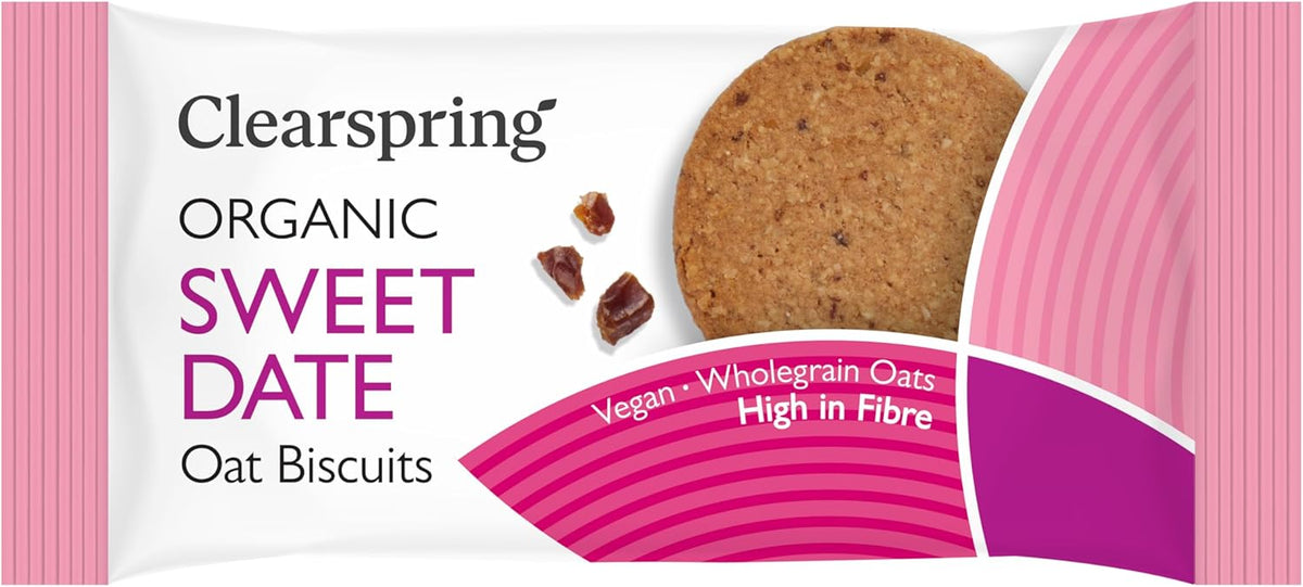 12 x Clearspring Org Oat Biscuits Sweet Date - 40g