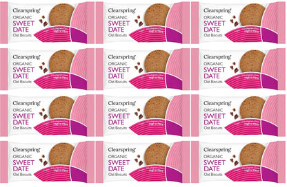 12 x Clearspring Org Oat Biscuits Sweet Date - 40g