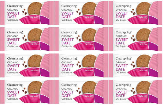 12 x Clearspring Org Oat Biscuits Sweet Date - 40g