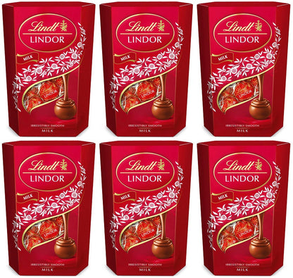 8 x Lindt Lindor Milk Chocolate Truffles Box Cornet - 137GM