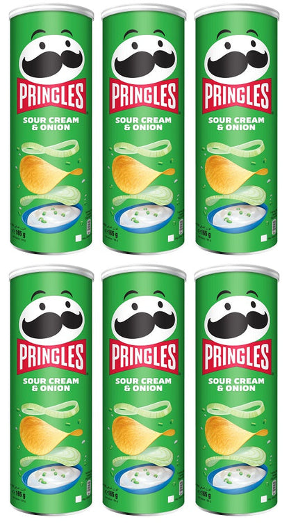 6 x Pringles Sour Cream & Onion - 165GM