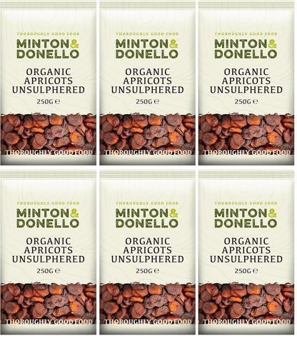 6 x Minton & Donello Apricots Unsulphured - 250g