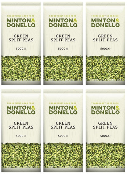 6 x Minton & Donello Organic Green Split Peas - 500g