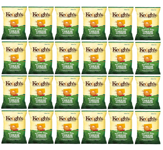 24 x Keoghs Irish Cheese & Onion Crisps 45Gm