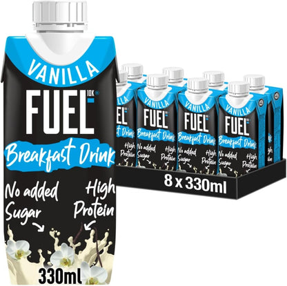 8 x Fuel10k Breakfast Drink Vanilla - 330ML