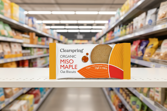 12 x Clearspring Org Oat Biscuits Miso Maple - 40g