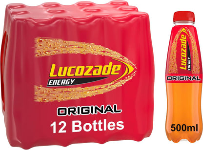 12 x Lucozade Energy Drink Original 500Ml