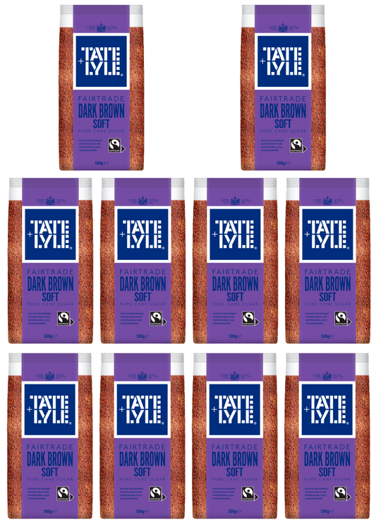 10 x Tate & Lyle Soft Dark Brown Sugar 500Gm