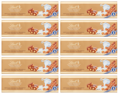 10 x Lindt Gold Swiss Premium Hazelnut Milk Chocolate - 300G