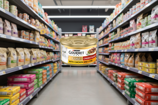 12 x Purina Gourmet Gold Chicken & Liver In Gravy 85Gm