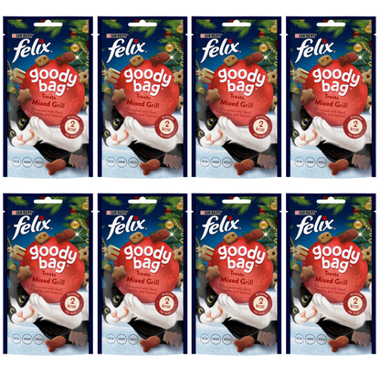 8 x Purina Felix Treats Goody Bag Mixed Grill 60Gm