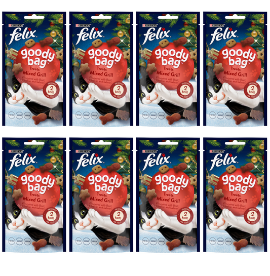 8 x Purina Felix Treats Goody Bag Mixed Grill 60Gm